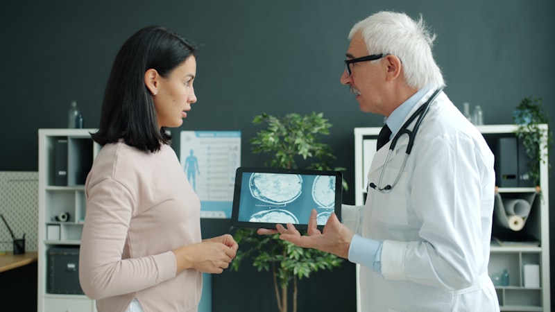 Reviewing a patient's exam results